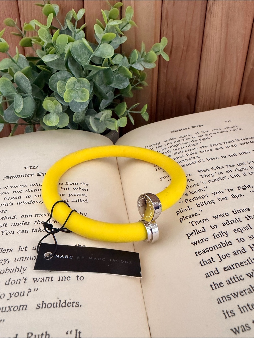 Marc by Marc Jacobs Disco Yellow Rubber Tube Bracelet, Bold Statement Jewelry